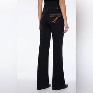7 For All Mankind Dojo Black Jeans with Gold Accents
